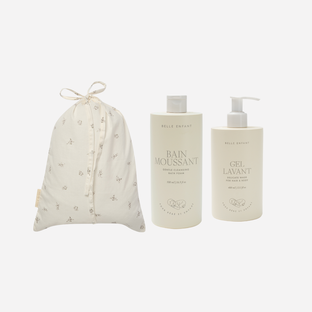 BABY BATH-TIME DUO IN DRAWSTRING BAG