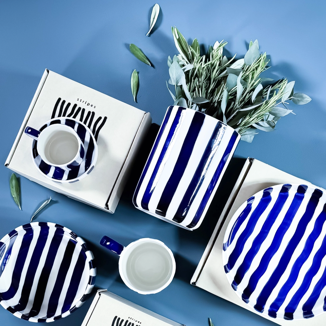 BLUE STRIPE VASE