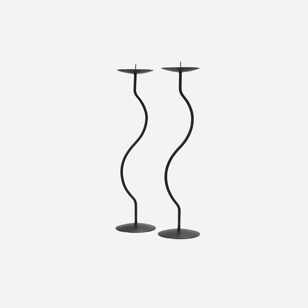 IRON DANCING DUO CANDLESTICK HOLDER