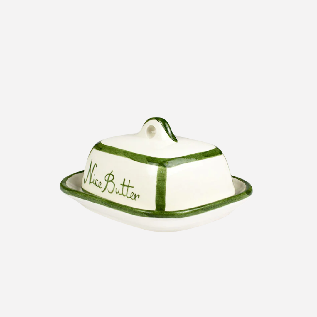 "NICE BUTT-ER" BUTTER DISH (Green)