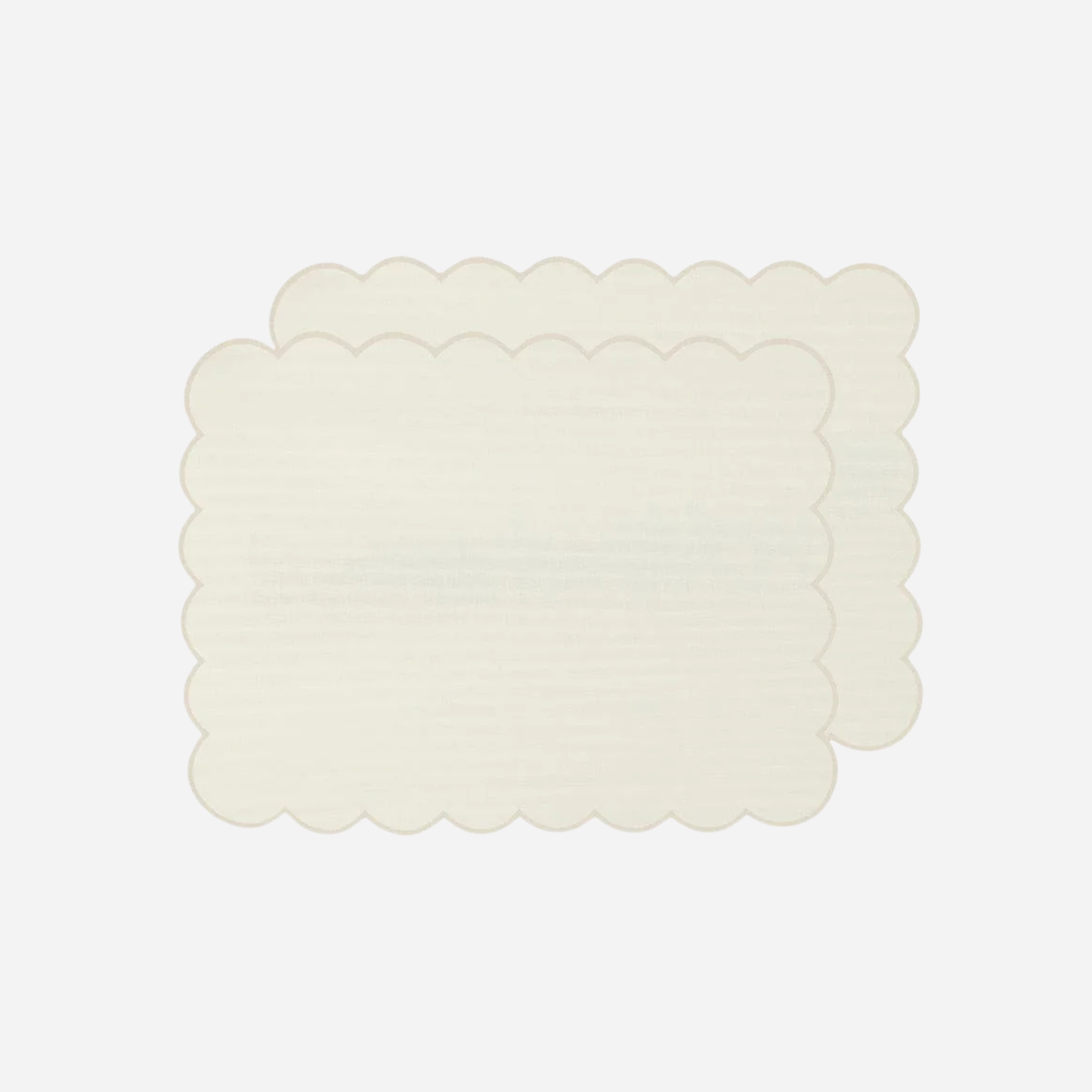 OFF-WHITE SCALLOPED LINEN PLACEMATS