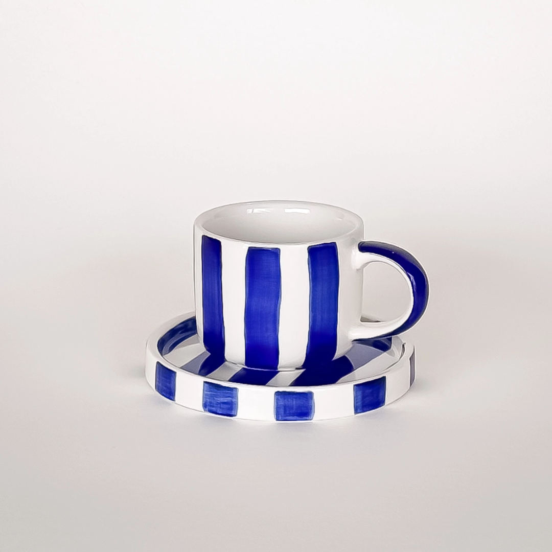 ESPRESSO CUPS - BLUE STRIPE