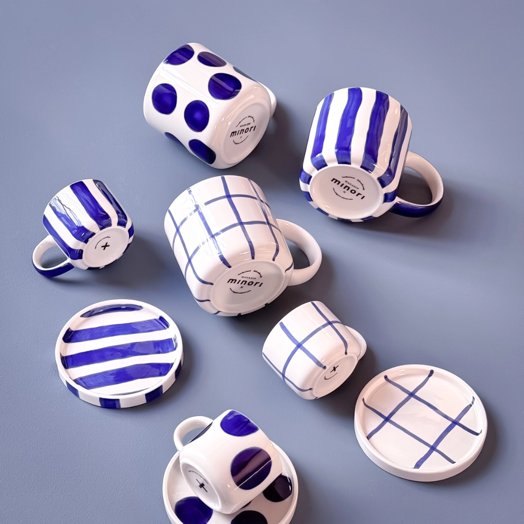 ESPRESSO CUPS - BLUE STRIPE