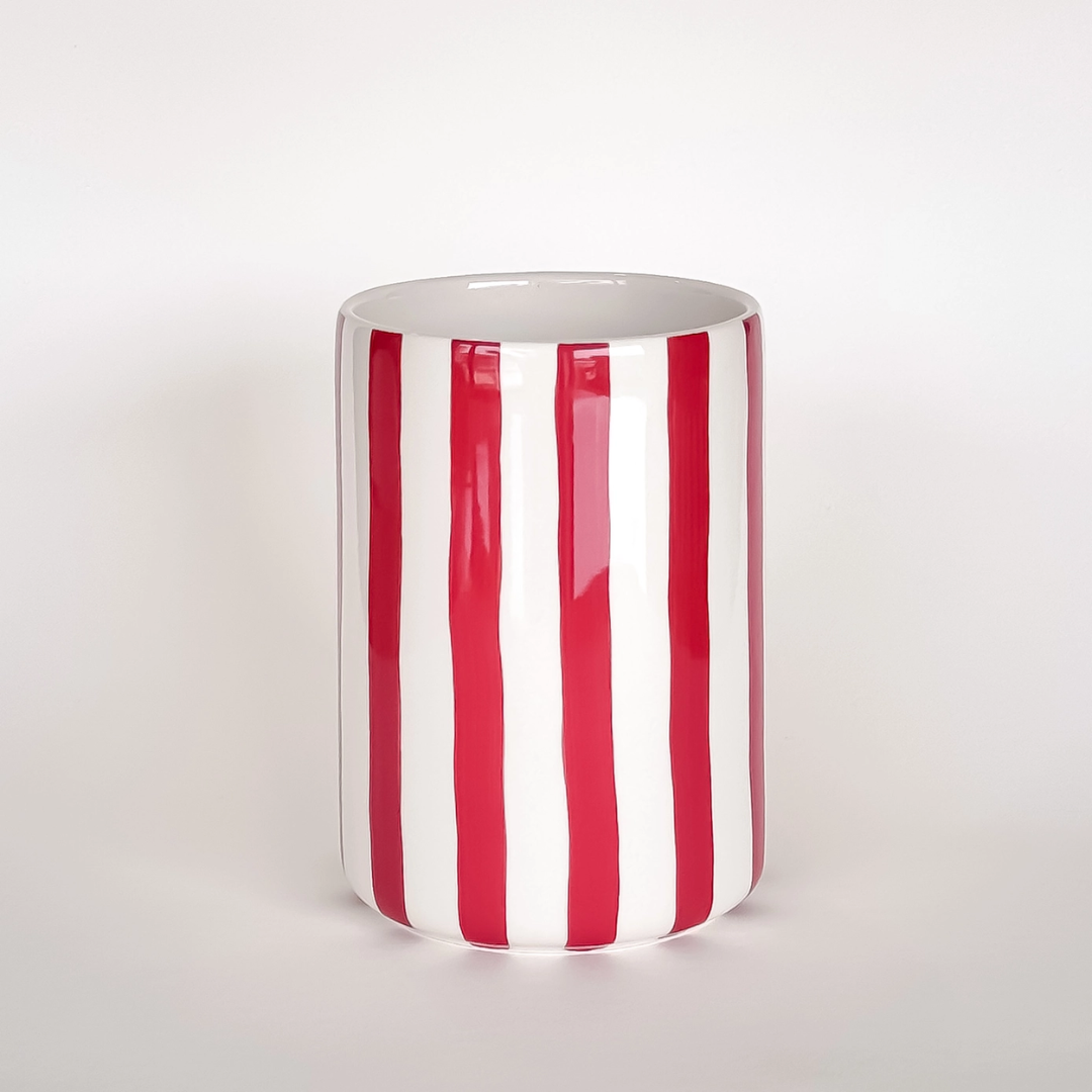 RED STRIPE VASE