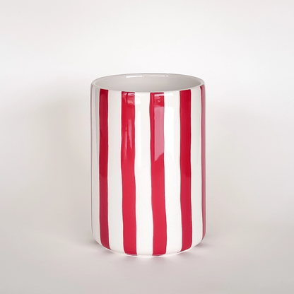 RED STRIPE VASE