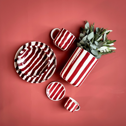 RED STRIPE VASE