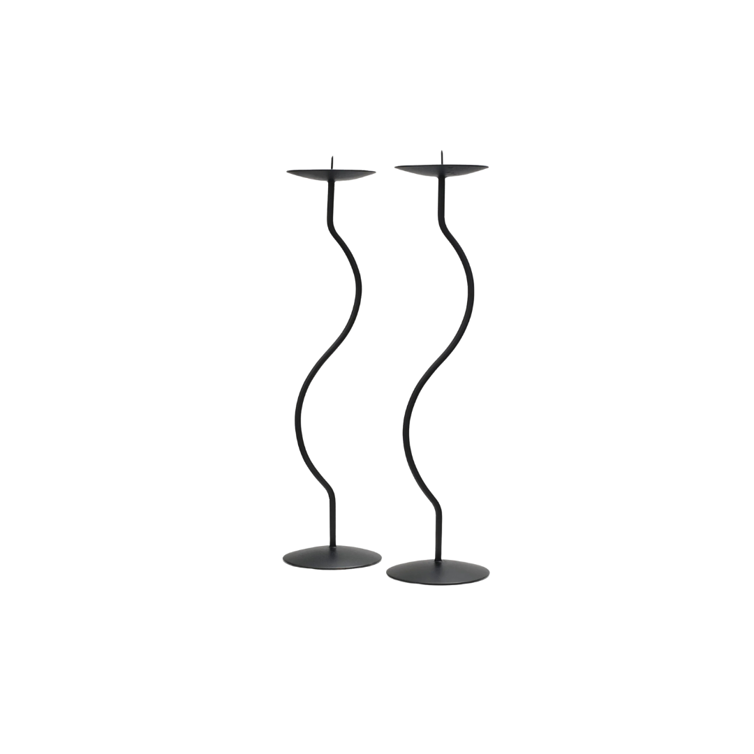 IRON DANCING DUO CANDLESTICK HOLDER