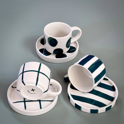 ESPRESSO CUPS - GREEN STRIPE