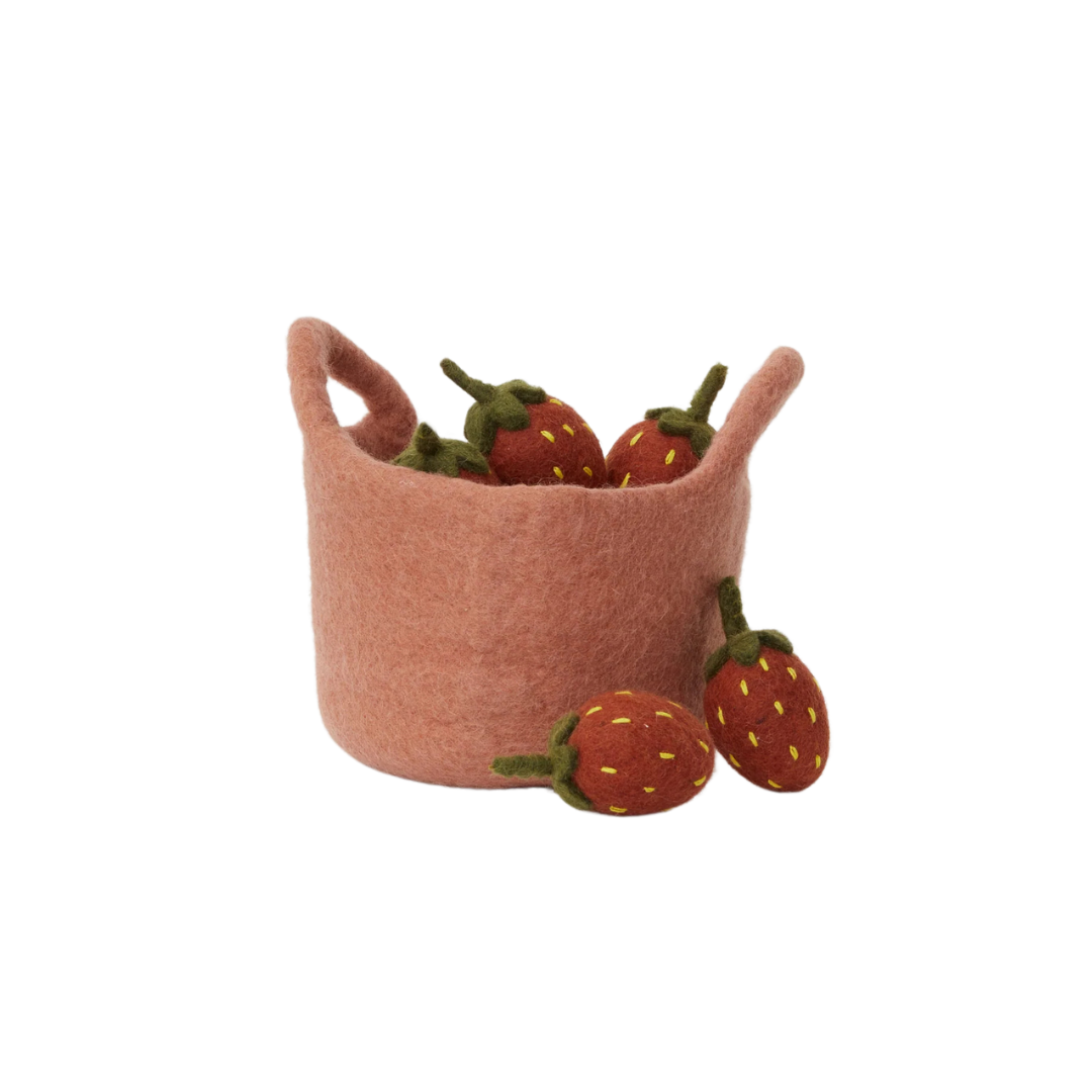 FELT BASKET OF STRAWBERRIES