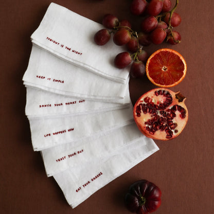 GRATITUDE LINEN NAPKINS - SET OF 6