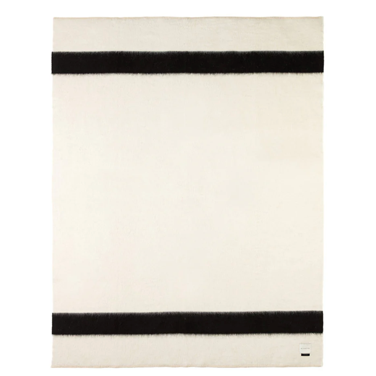 THE SIEMPRE RECYLCED BLANKET - IVORY WITH BLACK STRIPE