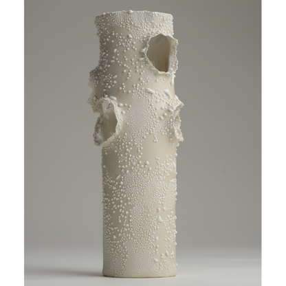 ROOSTING VASE - WHITE LICHEN