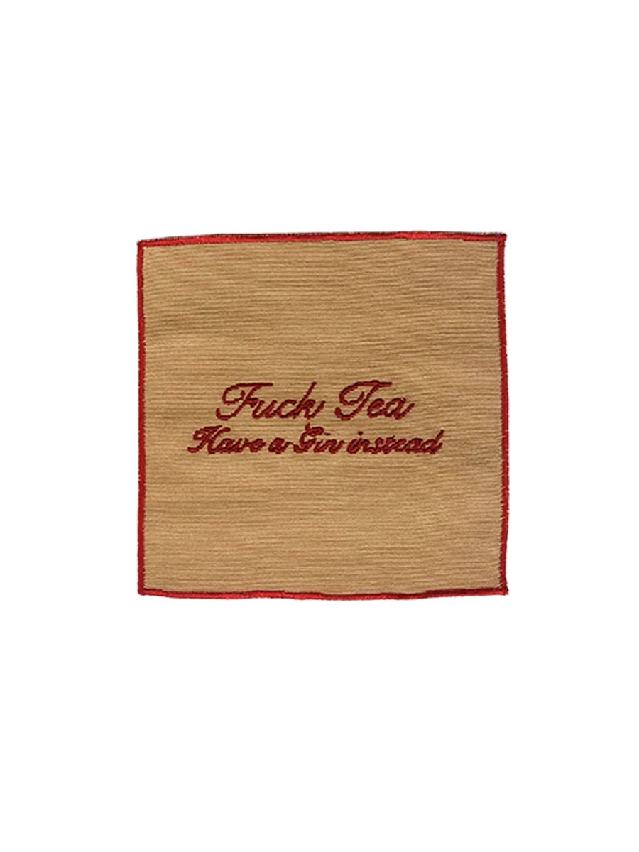 COCKTAIL NAPKINS (Beige & Red)