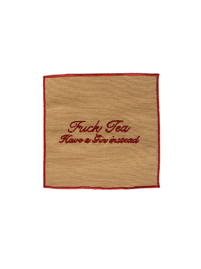 COCKTAIL NAPKINS (Beige & Red)