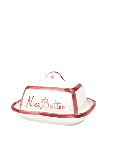 "NICE BUTT-ER" BUTTER DISH (Red)