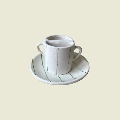 TÊTE A TÊTE CUP SET - Green and White