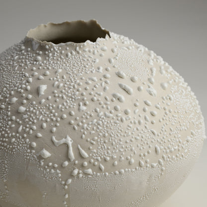 ORB VASE - WHITE LICHEN